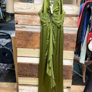 NWT~DESIGNER~ KAY UNGER NEW YORK SILK GREEN GOWN DRESS~ SIZe:8